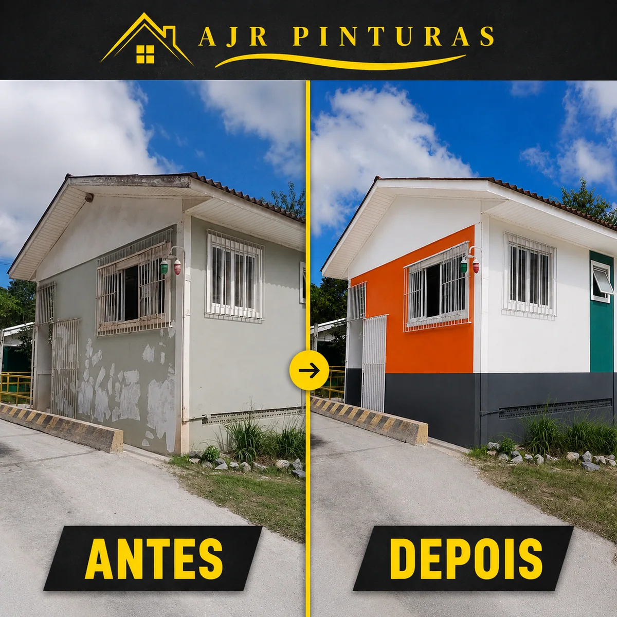 Transformação de fachada realizada pela AJR Pinturas